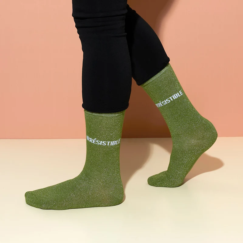 CHAUSSETTES PAILLETTES VERTES IRRESISTIBLE