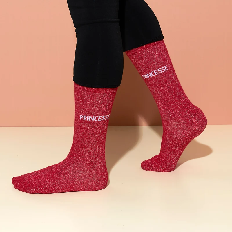 CHAUSSETTES PAILLETTES ROUGES PRINCESSE