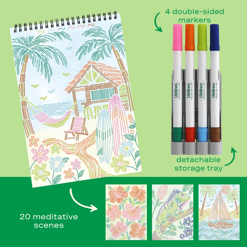 Lifelines FlowArt Trace-By-Line Tropical Paradise Activity Kit
