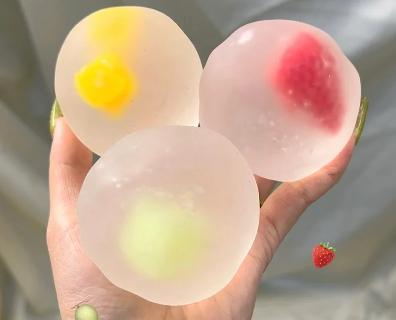 (Top Selling) Soft Mochi Fruit Ball (Zero Bounce Back) Squishy Fidget Toy