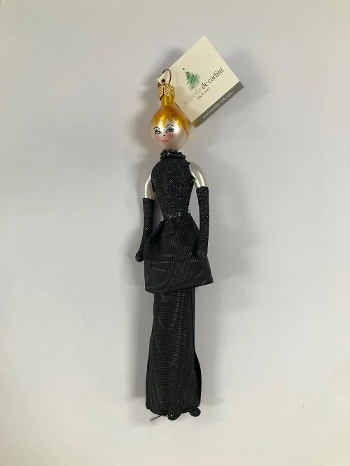 Soffieria de Carlini Black Dress Woman Christmas Ornament / Ornement de Noël Femme en robe noire