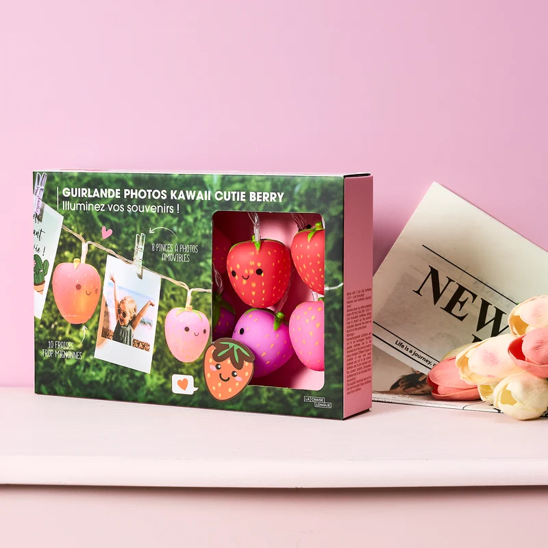 GUIRLANDE CLIPS KAWAII FRAISES