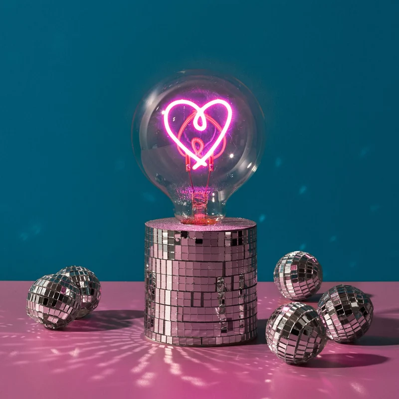 LAMPE AMPOULE DISCO COEUR