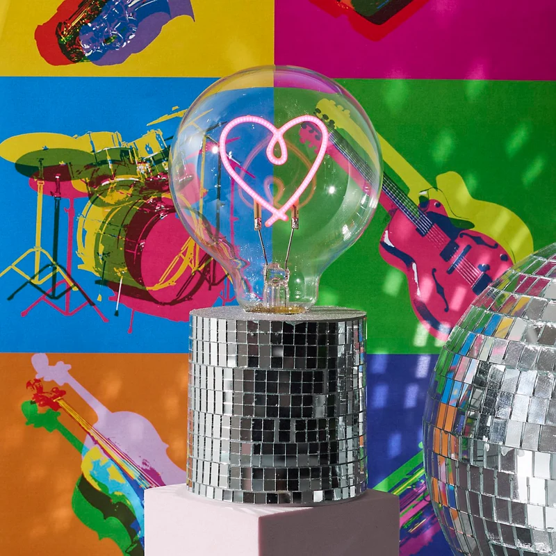 LAMPE AMPOULE DISCO COEUR