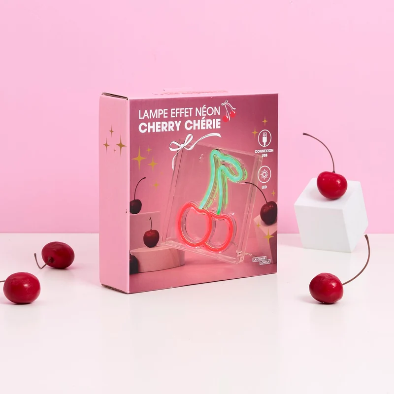 LAMPE EFFET NEON CERISE