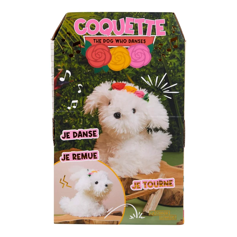 PELUCHE COQUETTE LE CHIEN QUI DANSE