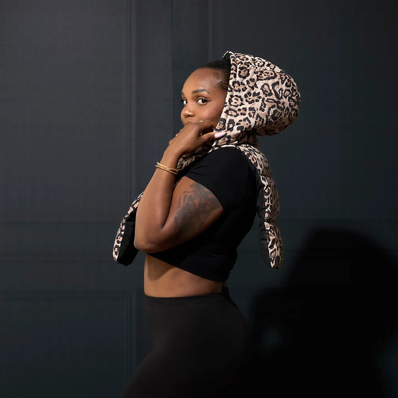 CAPUCHE DOUDOUNE REVERSIBLE LEOPARD