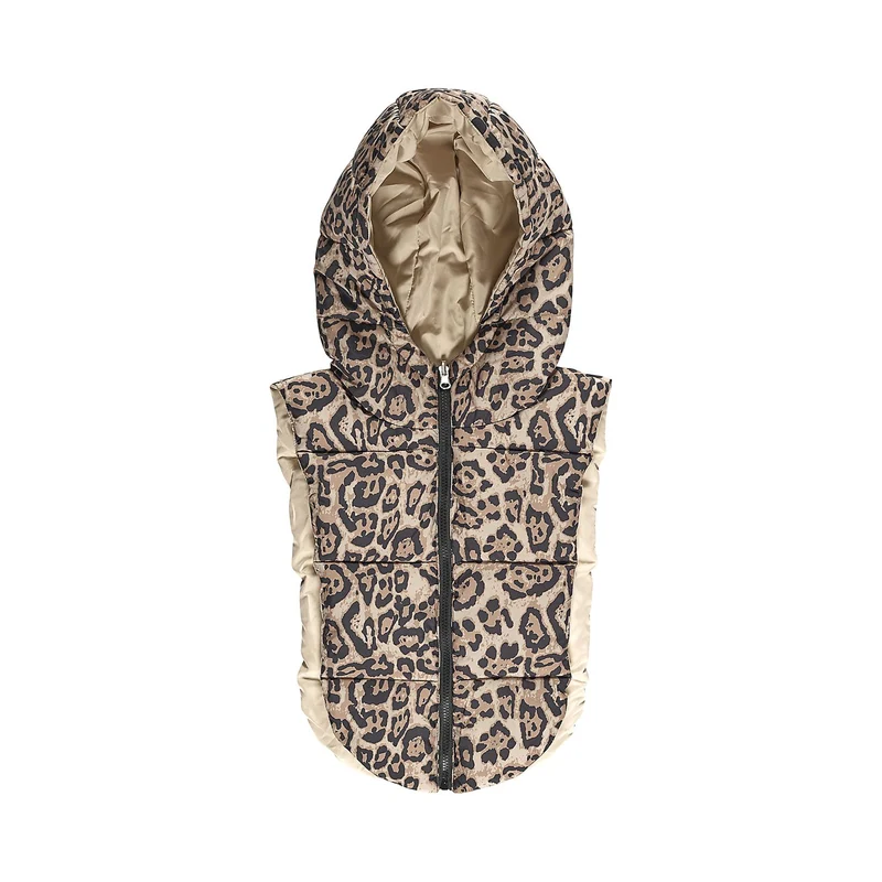 CAPUCHE DOUDOUNE REVERSIBLE LEOPARD