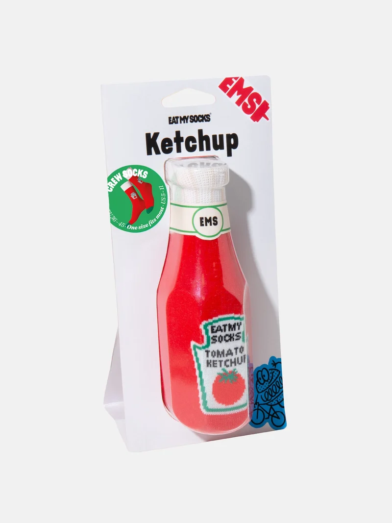 Eat My Socks Unisex Ketchup Novelty Adult Socks