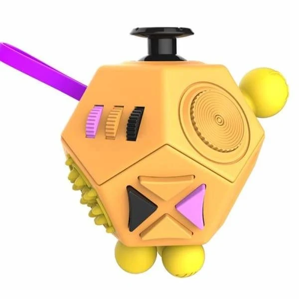 Fidget Cube Jaune à 12 Faces