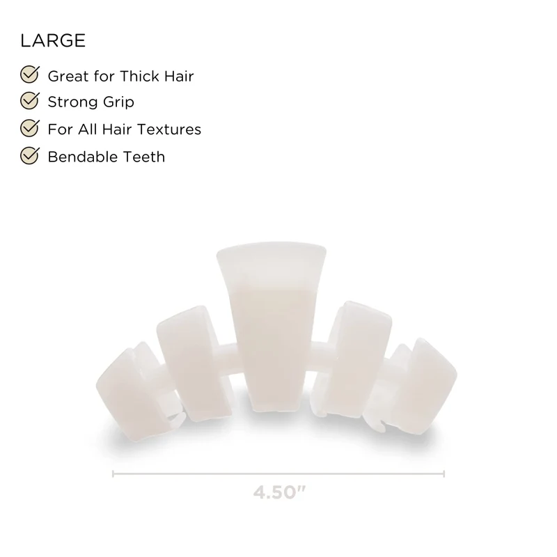 TELETIES Large Hair Clip Strong Grip Bendable Teeth 4.5 Inch
