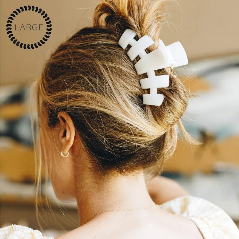 TELETIES Large Hair Clip Strong Grip Bendable Teeth 4.5 Inch