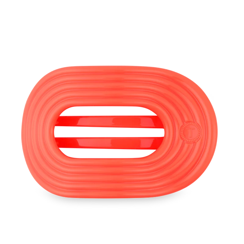 Teleties Darty Flat Round Hair Clip Large Neon Coral