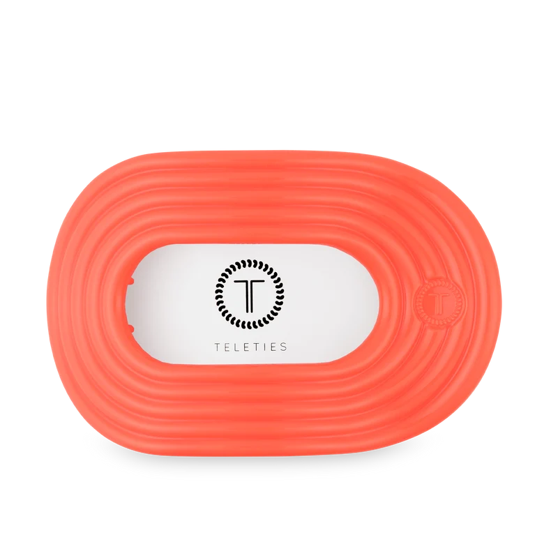 Teleties Darty Flat Round Hair Clip Large Neon Coral