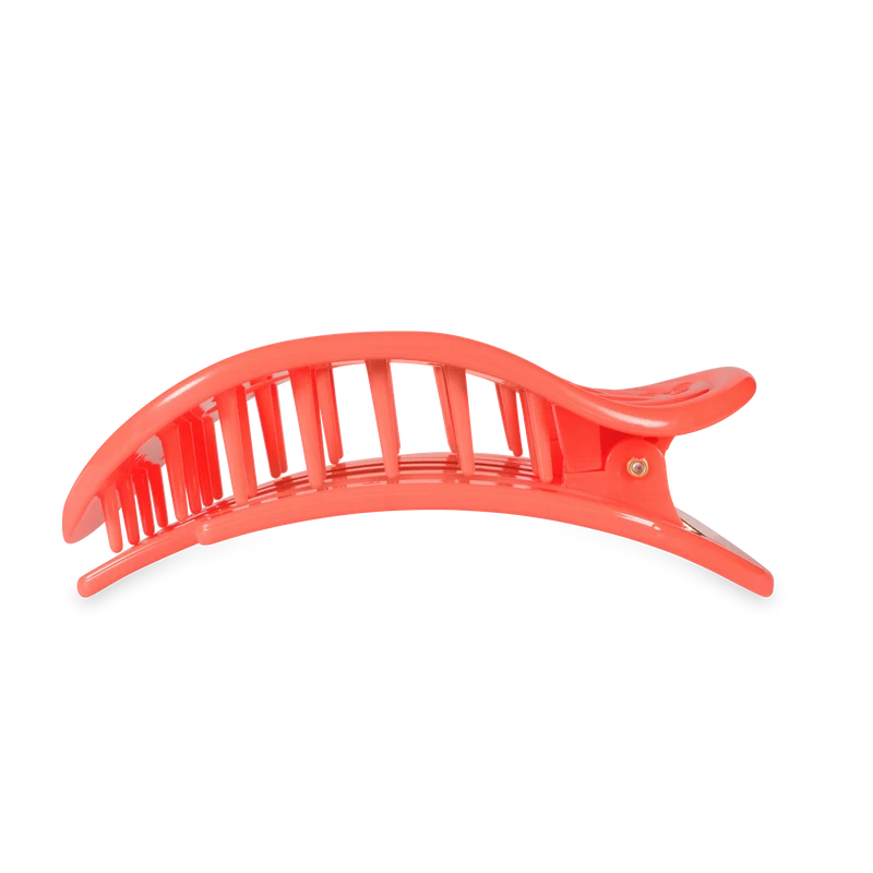 Teleties Darty Flat Round Hair Clip Large Neon Coral
