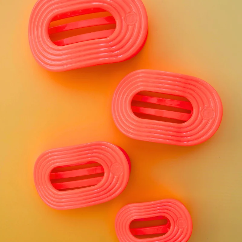 Teleties Darty Flat Round Hair Clip Large Neon Coral