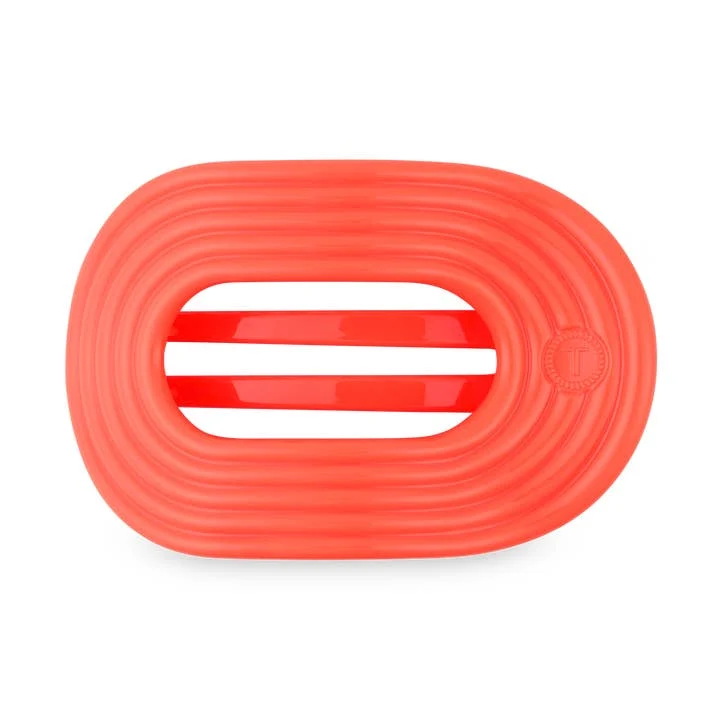 Teleties Flat Round Hair Clip Medium Neon Coral Darty