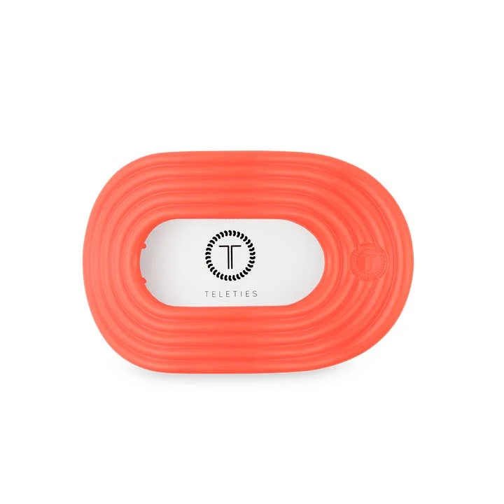 Teleties Flat Round Hair Clip Medium Neon Coral Darty