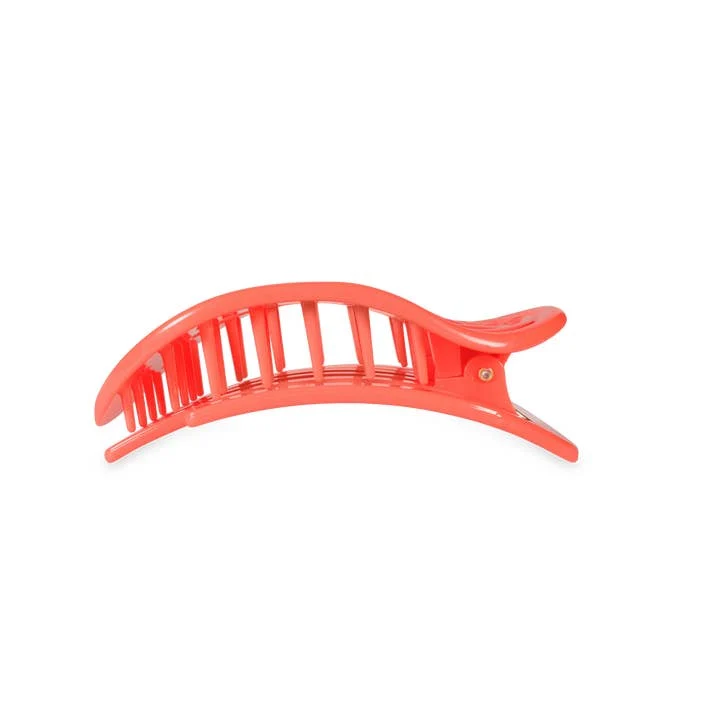 Teleties Flat Round Hair Clip Medium Neon Coral Darty
