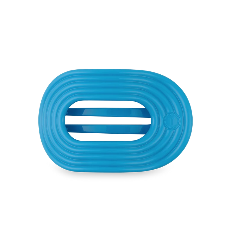 TELETIES Flat Round Hair Clip Medium Miami Vice Neon Blue