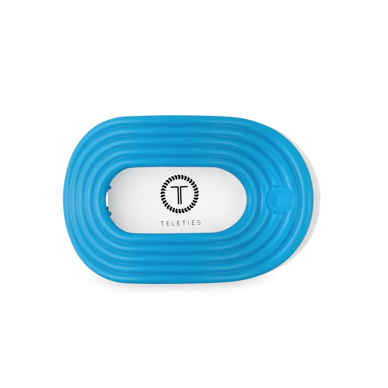 TELETIES Flat Round Hair Clip Medium Miami Vice Neon Blue