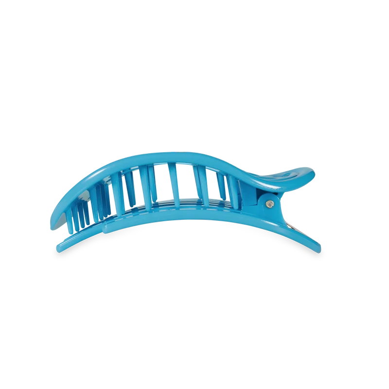 TELETIES Flat Round Hair Clip Medium Miami Vice Neon Blue