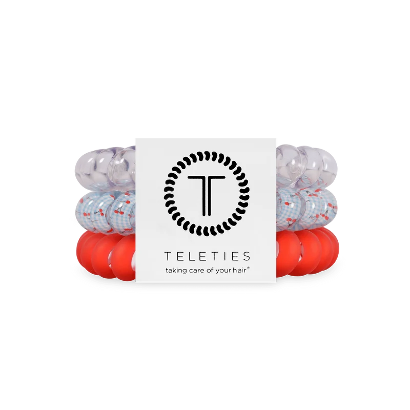 TELETIES Basket of Cherries Hair Ties Large 3 Pack