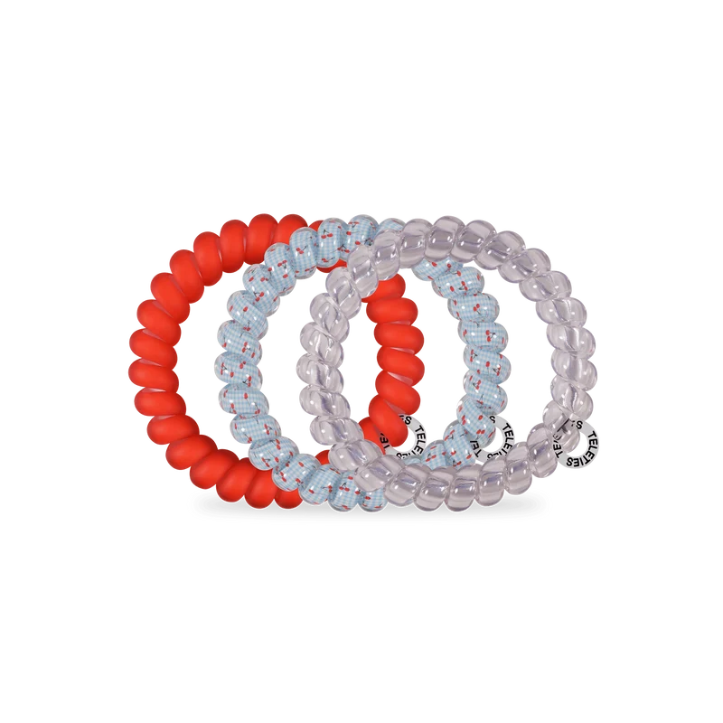 TELETIES Basket of Cherries Hair Ties Large 3 Pack