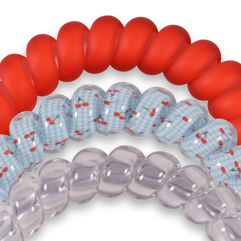 TELETIES Basket of Cherries Hair Ties Large 3 Pack