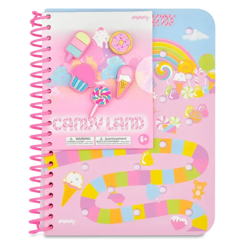 Candy Land Charmed Journal 5x7 Spiral Notebook with 5 Charms