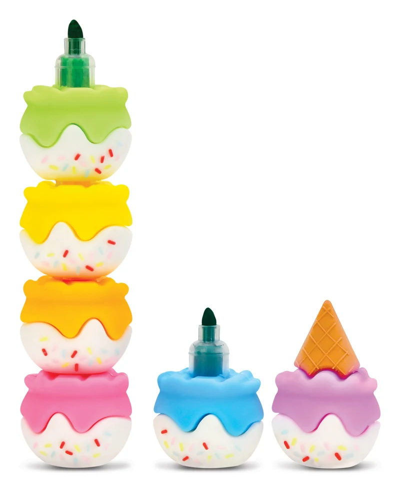 Iscream Stackable Ice Cream Markers 6-Pack Stationery Set