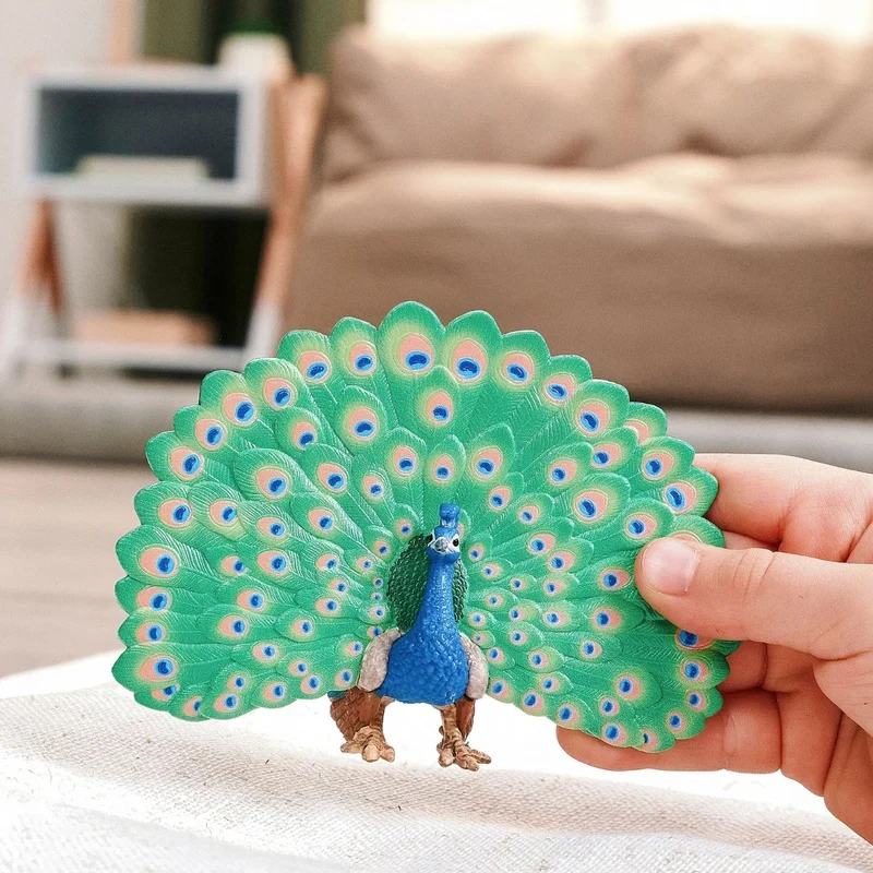 Schleich Farm World Peacock Figurine 14926 Hand-Painted Animal Toy