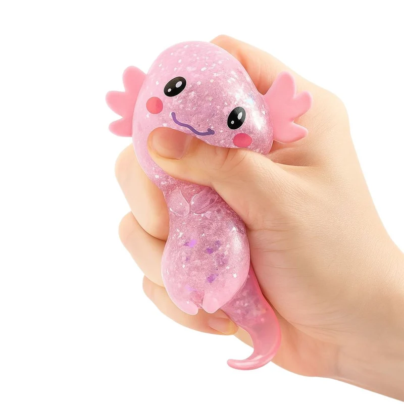 Keycraft Sparkly Squishy Axolotl Sensory Toy Glitter