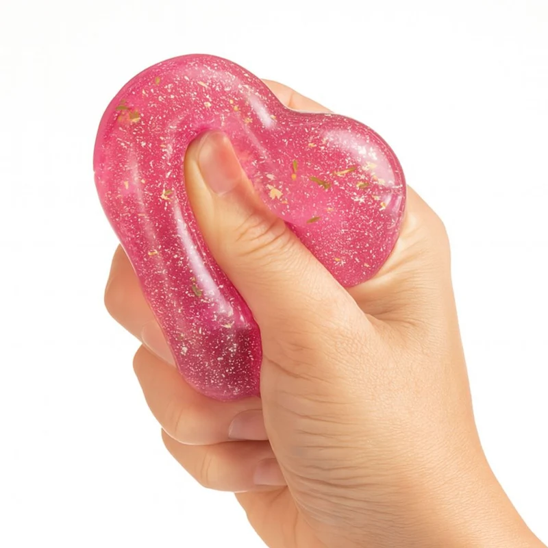 Keycraft Sparkly Squishy Heart Glitter Sensory Toy