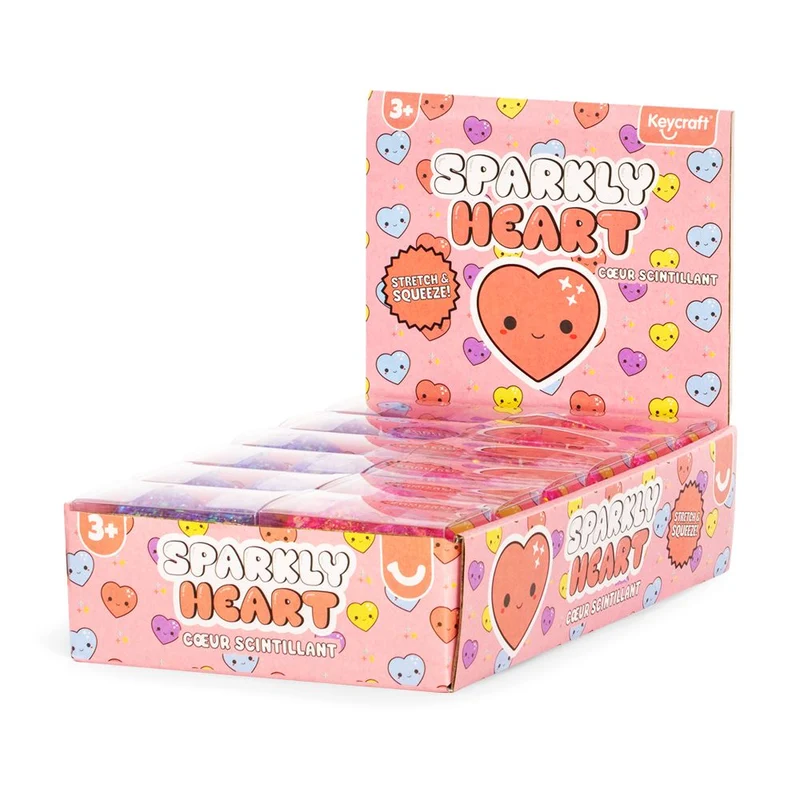 Keycraft Sparkly Squishy Heart Glitter Sensory Toy