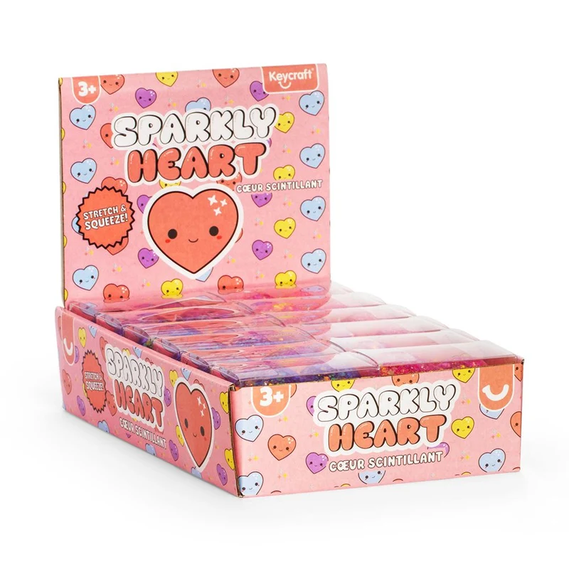 Keycraft Sparkly Squishy Heart Glitter Sensory Toy