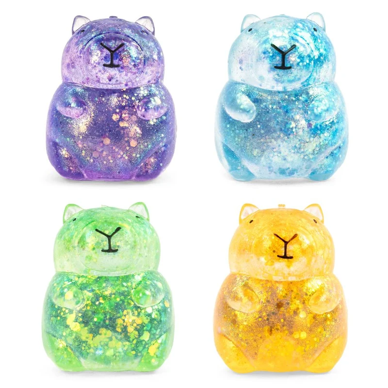 Keycraft Sparkly Squishy Capybara Sensory Toy Glitter Finish