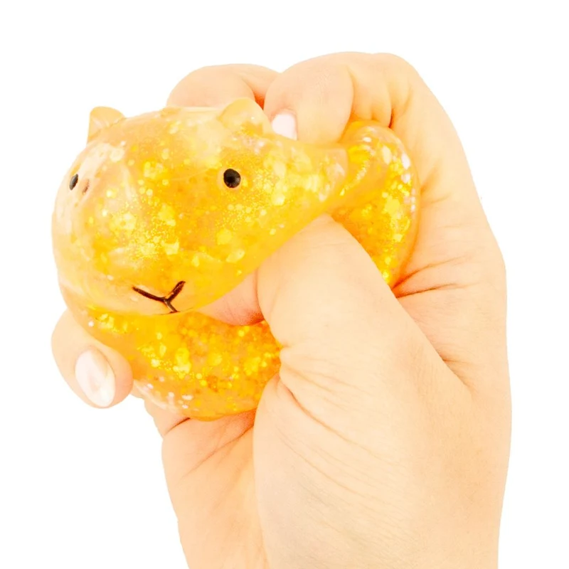 Keycraft Sparkly Squishy Capybara Sensory Toy Glitter Finish