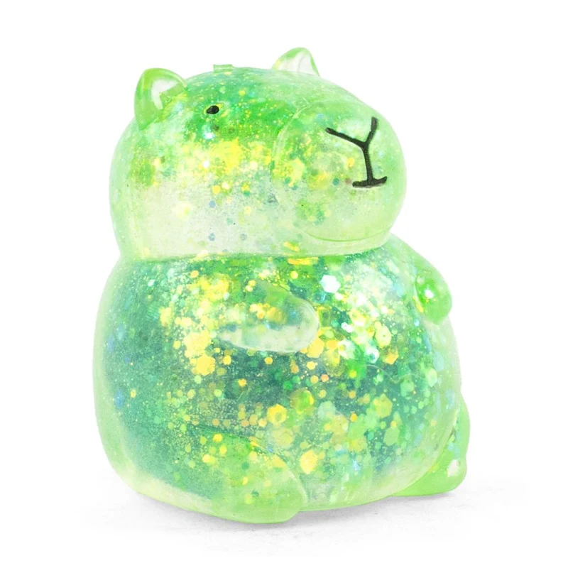 Keycraft Sparkly Squishy Capybara Sensory Toy Glitter Finish
