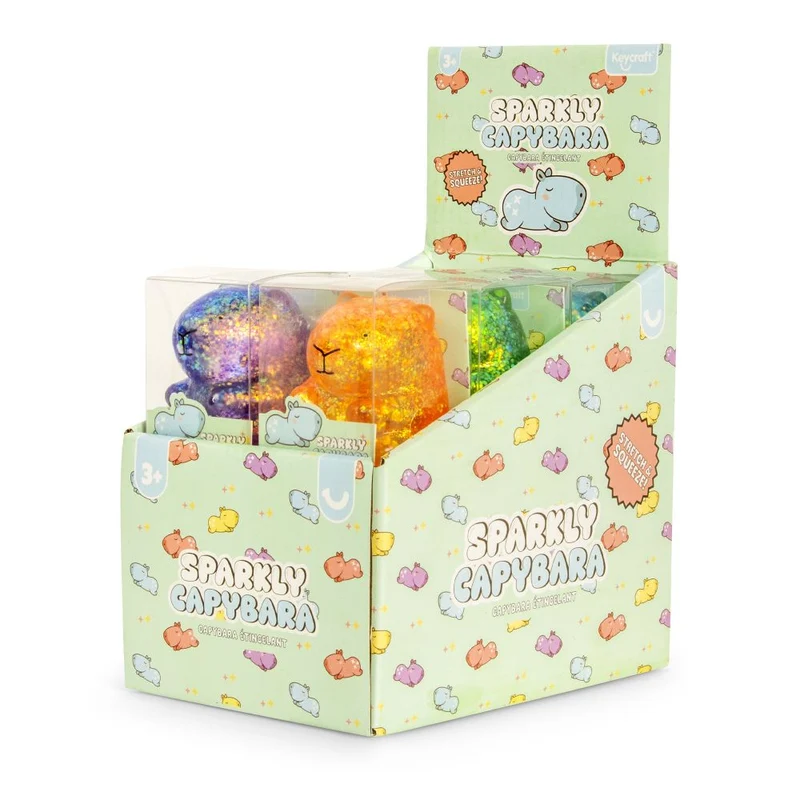 Keycraft Sparkly Squishy Capybara Sensory Toy Glitter Finish