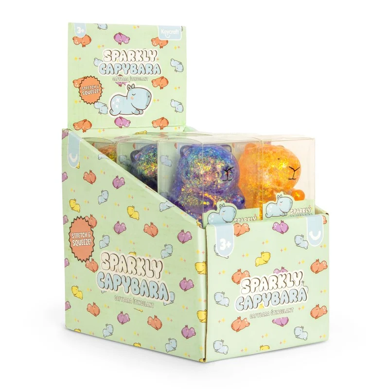 Keycraft Sparkly Squishy Capybara Sensory Toy Glitter Finish