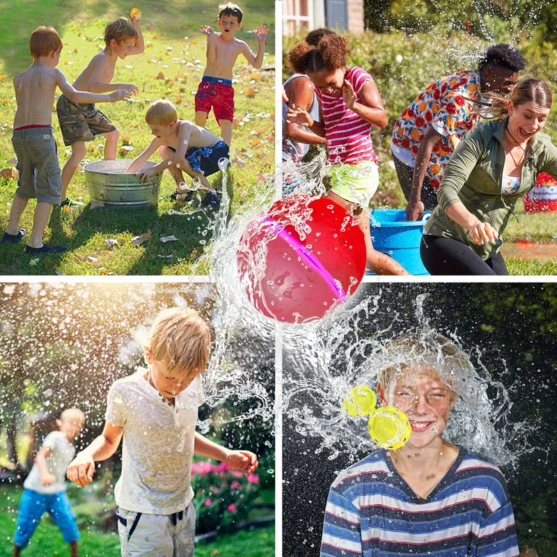 Magnetic Reusable Water Balloons Quick Fill Refillable 6PC