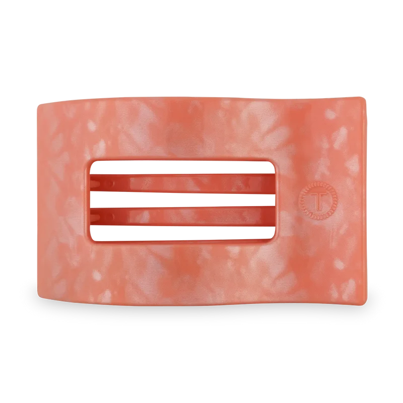 Large Teleties Dreamsicle Flat Rectangular Hair Clip in Orange