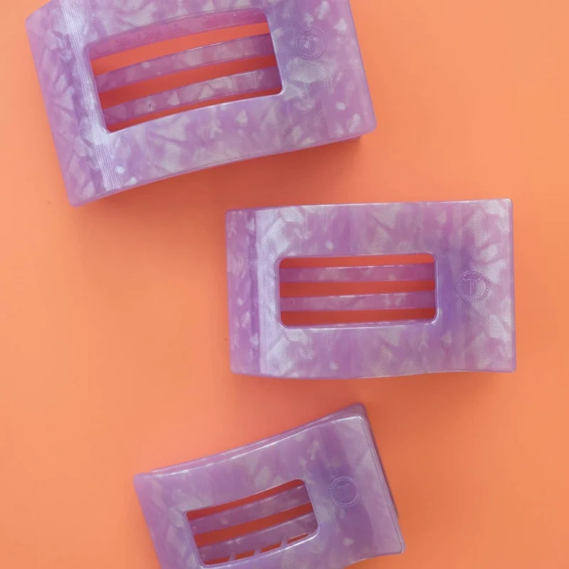 TELETIES Flat Rectangle Hair Clip Large Lavender Mist