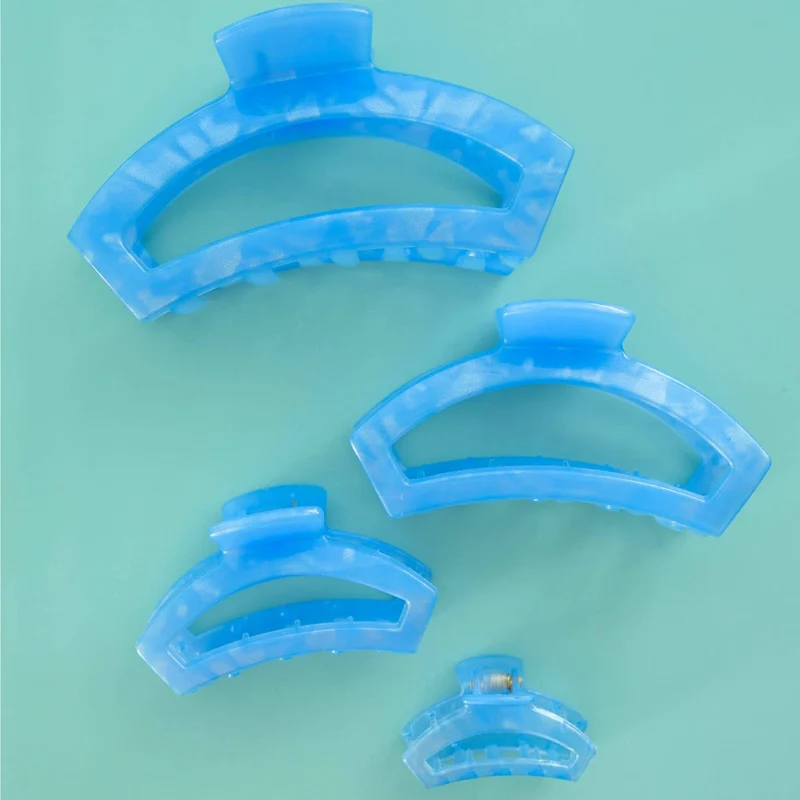 TELETIES Open Claw Hair Clip Small Bendable Teeth Blue Lagoon