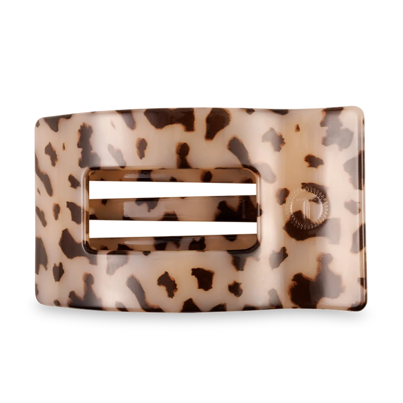TELETIES Flat Rectangle Hair Clip Large Blonde Tortoise