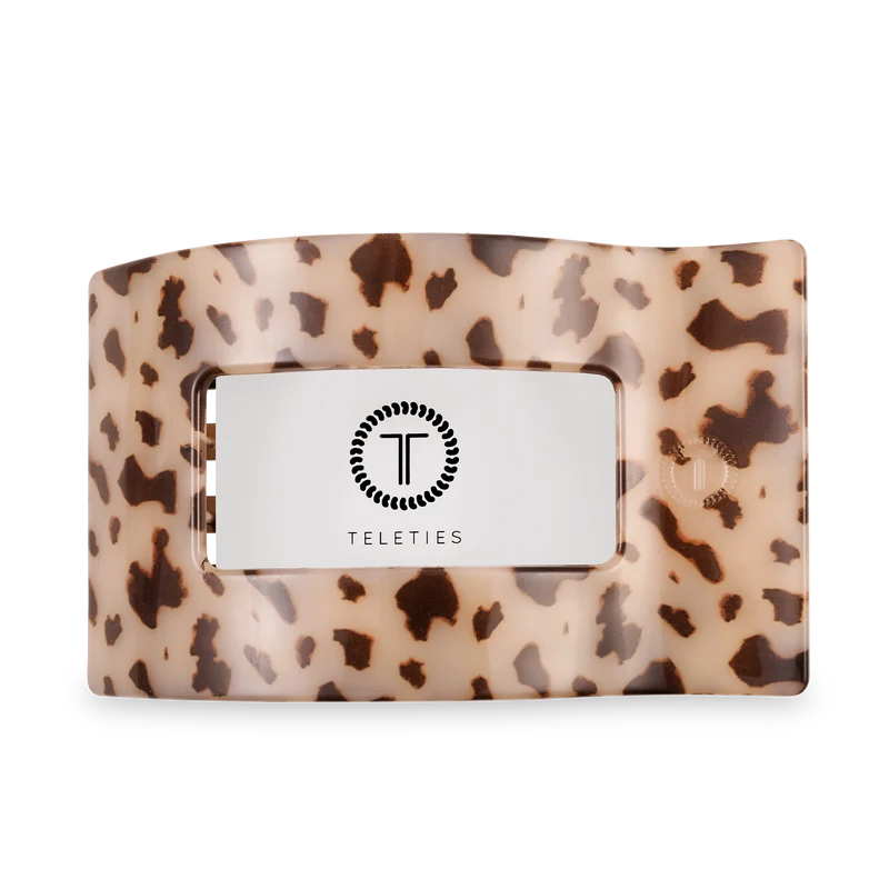 TELETIES Flat Rectangle Hair Clip Large Blonde Tortoise