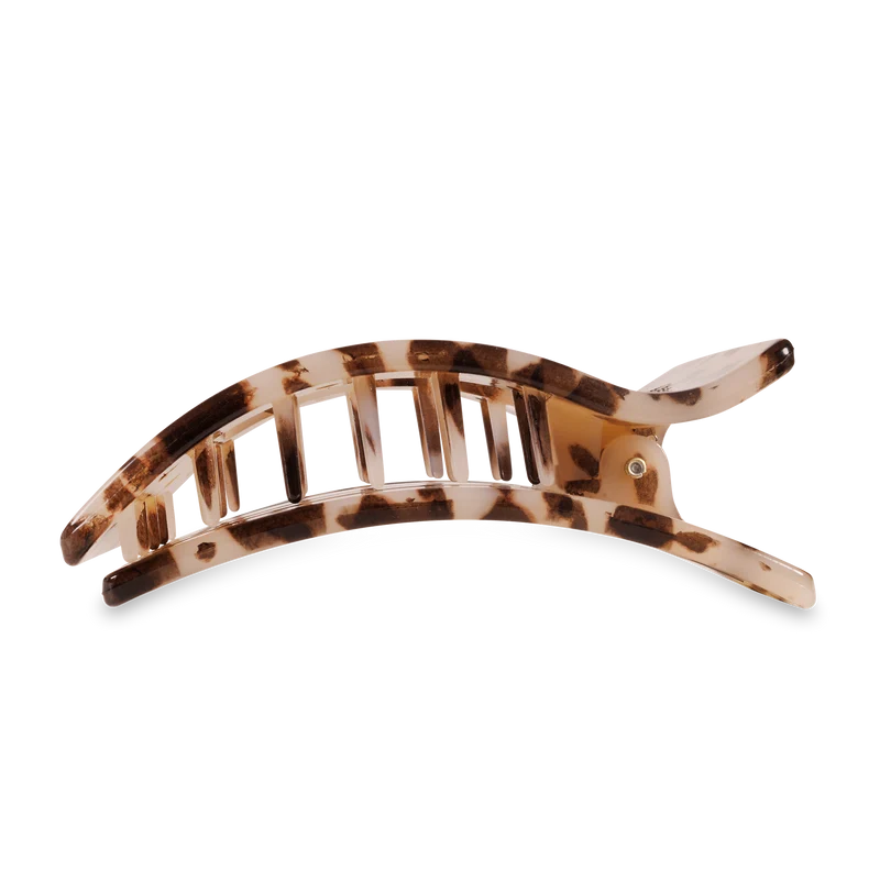 TELETIES Flat Rectangle Hair Clip Large Blonde Tortoise
