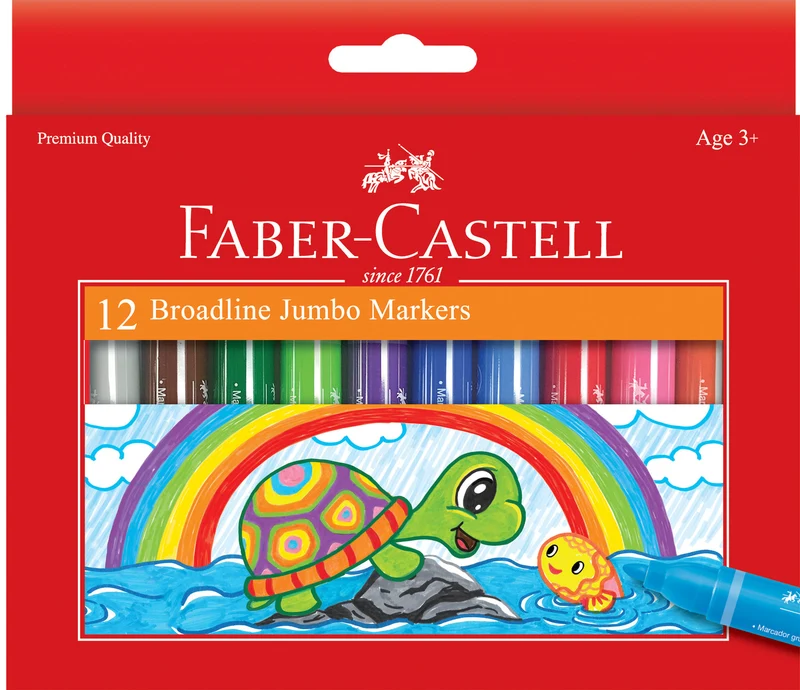 Faber-Castell Broadline Jumbo Markers Washable 12 Count