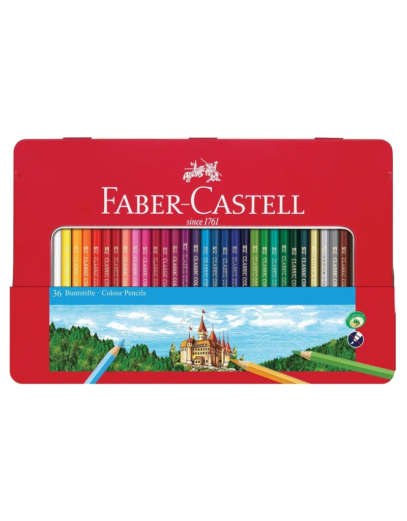 Faber-Castell Classic Color Pencil Set 36 Piece Metal Tin